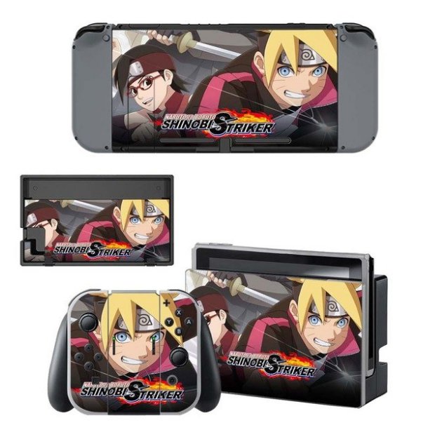 Naruto to Boruto:Shinobi Striker Decal NS Sticker Vinyl Skins for Nintendo Switch Console+Controller