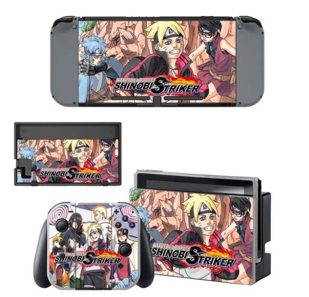Naruto to Boruto:Shinobi Striker Decal NS Sticker Vinyl Skins for Nintendo Switch Console+Controller