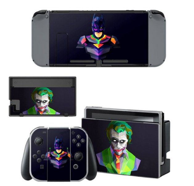 BatmanVSJoker Decals Stickers Skin +2Pcs Screen Protector Console&Joy-con Controller&Dock Protection