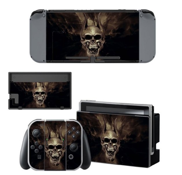 Nintend Switch Vinyl Skin Skull Design Sticker for Nintendo Switch Console+NS Game Controller