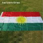 Free Shipping Kurdish flag 60*90cm Polyester Hanging Flag+Bannes 2 Sides Printed Home flag