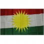 Free Shipping Kurdish flag 90*150cm Polyester Hanging Flag+Bannes 2 Sides Printed Home flag