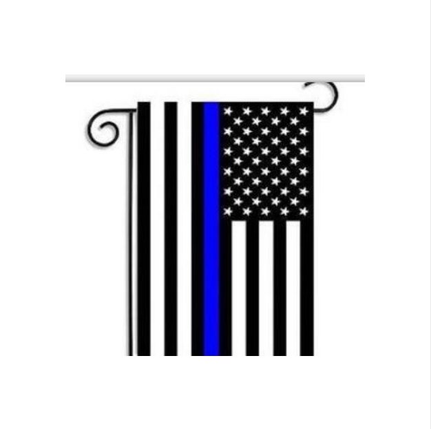 aerlxemrbrae 45x30cm Thin Blue Line garden Flag Police Cops Law Enforcement Polyester Banner