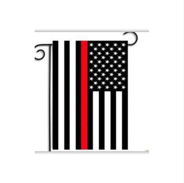 aerlxemrbrae 45x30cm Thin Blue Line garden Flag Police Cops Law Enforcement Polyester Banner