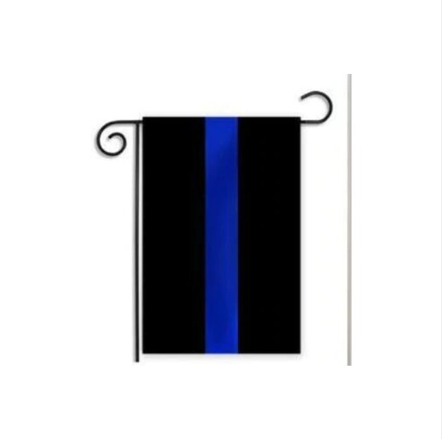 aerlxemrbrae 45x30cm Thin Blue Line garden Flag Police Cops Law Enforcement Polyester Banner