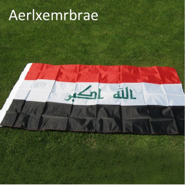 free shipping Iraq Flag Nation 3ft x 5ft Polyester Banner Custom flag All over the world Worldwide