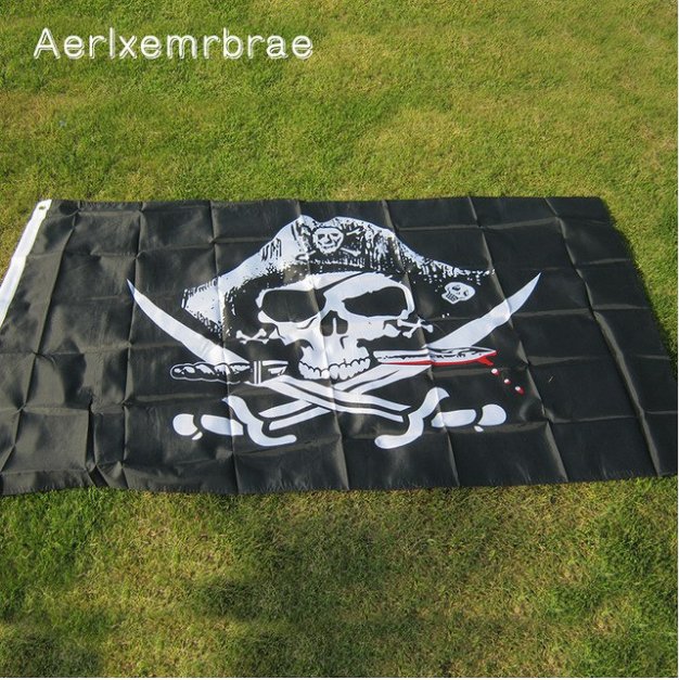 aerlxemrbrae flag New Huge 3x5FT Skull+Cross Crossbones Sabres Swords Jolly Roger Pirate Flags