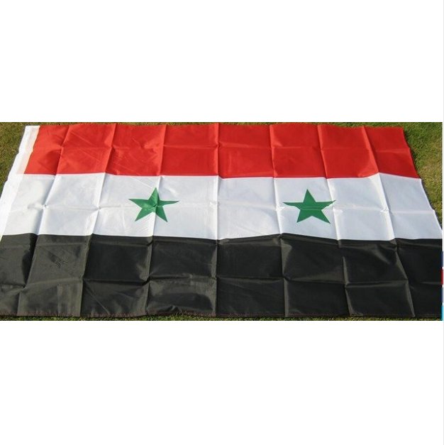 Free Shipping 90*150cm Syria flag 100% Polyester 2 Sides Printed National Flag Syria