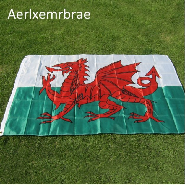 Free shipping 90*150cm Wales Flag Welsh red Dragon Cymru United Kingdom union flag polyester
