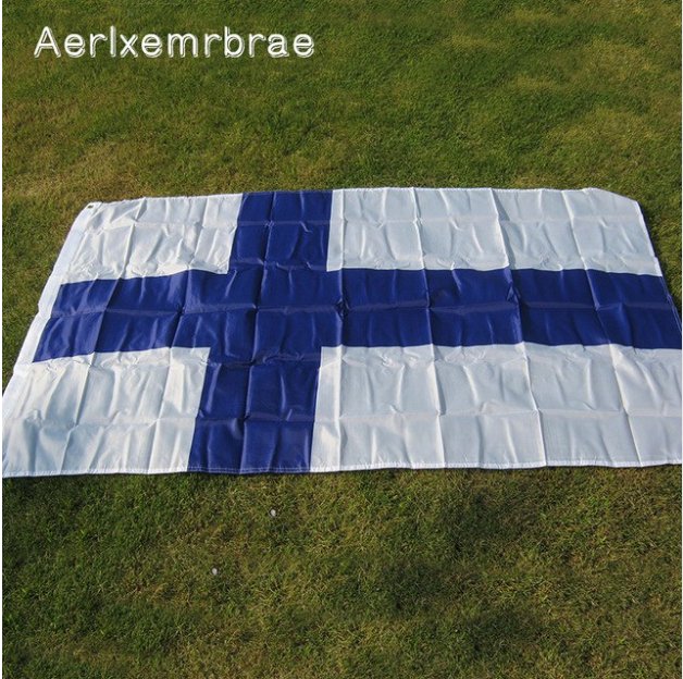 Free Shipping Finland Flag Large 90*150cm Polyester Finnish National Banner Indoor Outdoor