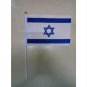 free shipping 100 PCS/ lot world flags printed 14 * 21cm Israel hand wave flags with plastic pole