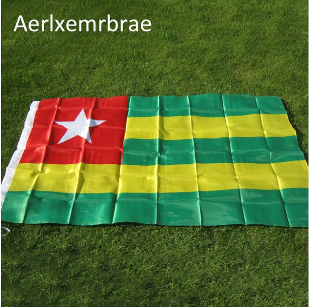 world flying natioal flag 100% polyester printed Togo flags+banners 3*5ft decoration