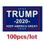 free shipping 100pcs per lot Trump 2020 Donald Trump Flag Keep America Great Donald For President