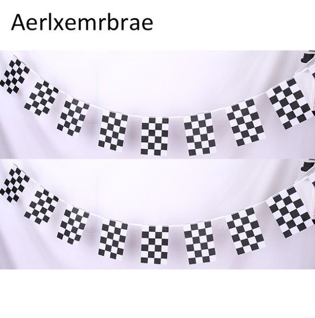 Free Shipping 10M 38pcs/set14x21cm Checkered Racing Flag Race Car Pennant string Flags Banners