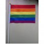 500Pcs 14*21Cm A plastic Stick Rainbow Hand flag/ Car Flags/American flag Lesbian Gay Pride