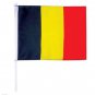 100Pcs 14*21Cm Belgica bandera Belgium hand flag with flagpole 8# polyester banner