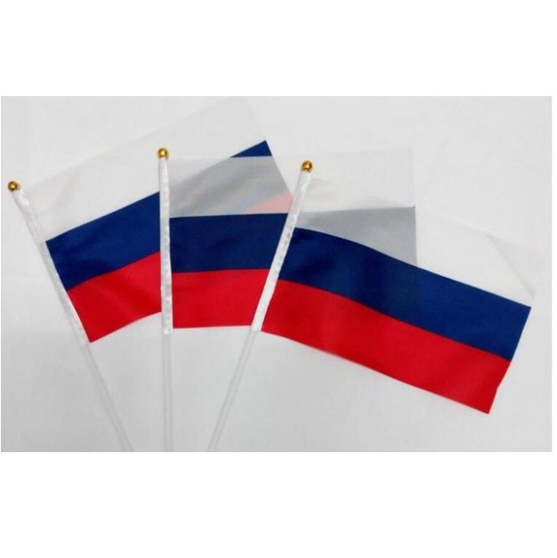 free shipping 14cm*21cm 100pcs Russia hand flag