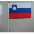 Free shipping World National Flag 14*21cm Slovenia hand wave flags 100pcs/bag with plastic flagpole