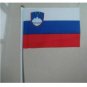 Free shipping World National Flag 14*21cm Slovenia hand wave flags 100pcs/bag with plastic flagpole