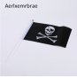 free shipping 100pcs/lot 14*21cm halloween skull+crossbones poly Ponge cross hand flag-waver pirate