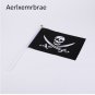 free shipping 100pcs/lot 14*21cm Skull and Cross Crossbones Jolly Roger Pirates Hand Flag