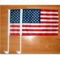free shipping NEW 30x45cm 2pcs American car flag window flag bearer standard-bearer waving flags
