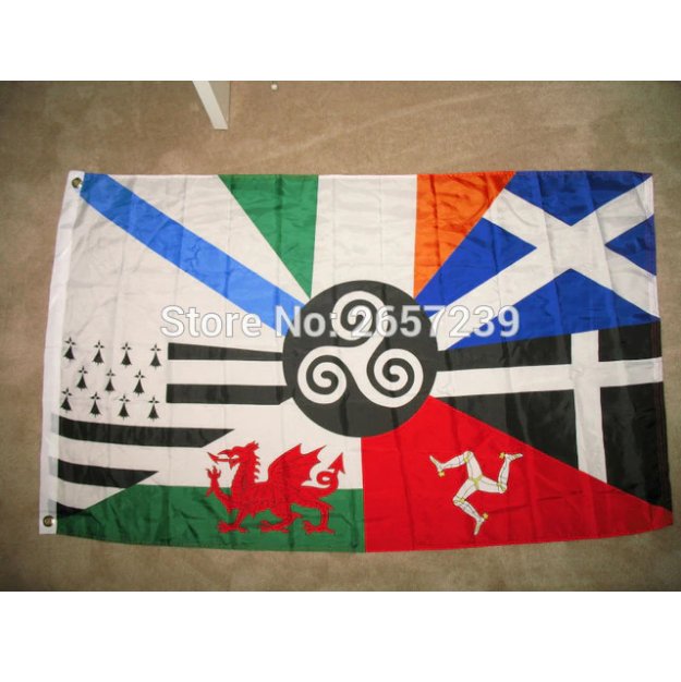 3x5FT Ireland Celtic Nations Flag banner 100D Polyester brass grommets custom flag, Free Shipping