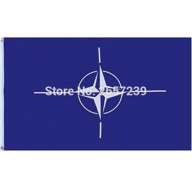 NATO Nato Flag 3x5FT banner 100D 150X90CM Polyester brass grommets custom66,free shipping