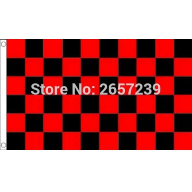 Black and red Check Flag Checkered Banner 3x5FT 100D Polyester brass grommets custom, Free Shipping