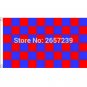 Red and Royal Blue Check Flag Checkered Banner 3x5FT 100D Polyester brass grommets custom
