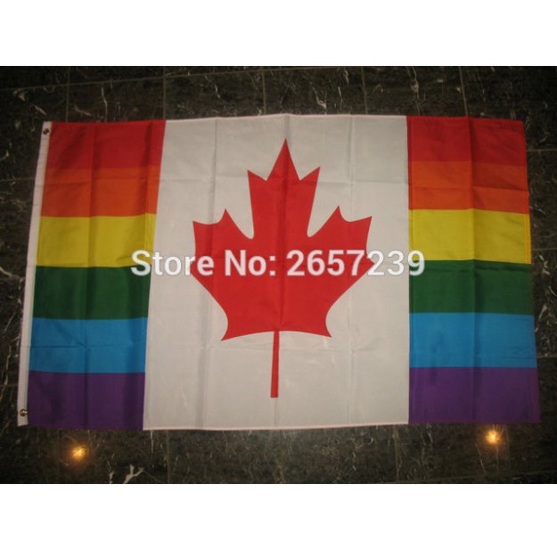 Canada Gay Rainbow Flag 3x5FT Team banner150X90CM 100D Polyester brass grommets custom flag