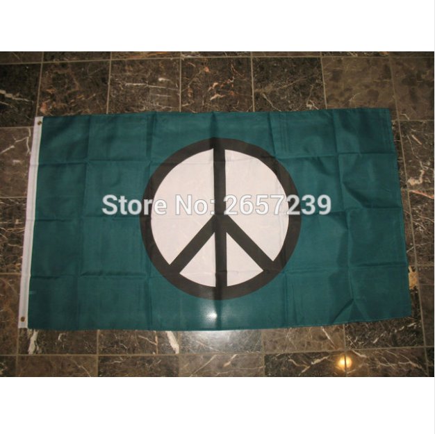 Peace Symbol green Flag 3x5FT banner 100D 150X90CM Polyester brass grommets custom66,free shipping