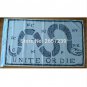 Unite or Die FLAG 3x5FT banner 100D 150X90CM Polyester brass grommets custom66, Free Shipping