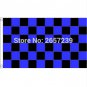 Black and Royal Blue Check Flag Checkered Banner 3x5FT 100D Polyester brass grommets custom