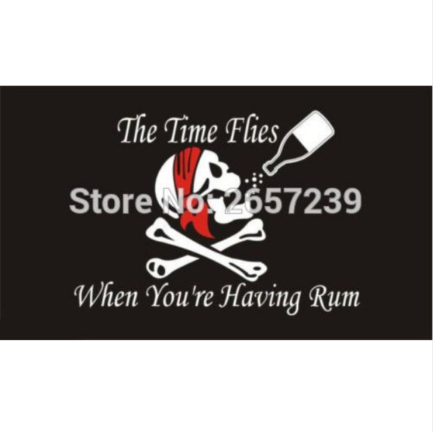 TIME FLIES PIRATE Flag 3x5FT banner 100D 150X90CM Polyester brass grommets custom66,Free Shipping