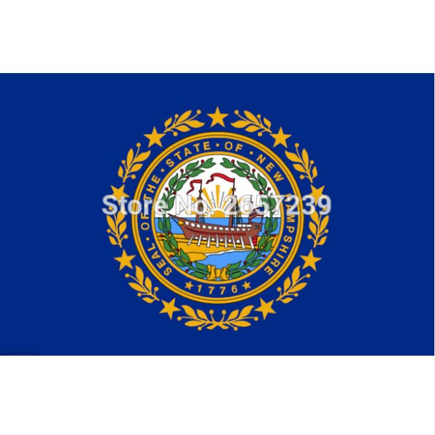 New Hampshire State Flag 3x5FT banner 100D 150X90CM Polyester brass grommets custom66,Free Shipping