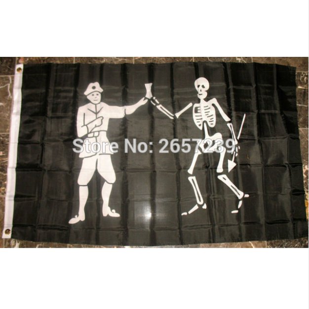 Bartholomew Roberts Pirate Flag 3x5FT banner 100D 150X90CM Polyester brass grommets custom66