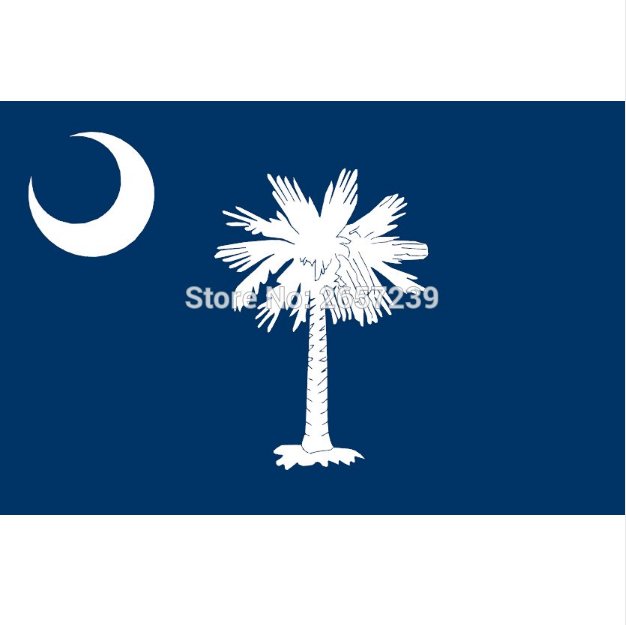 South Carolina State Flag 3x5FT banner 100D 150X90CM Polyester brass grommets custom66,Free Shipping