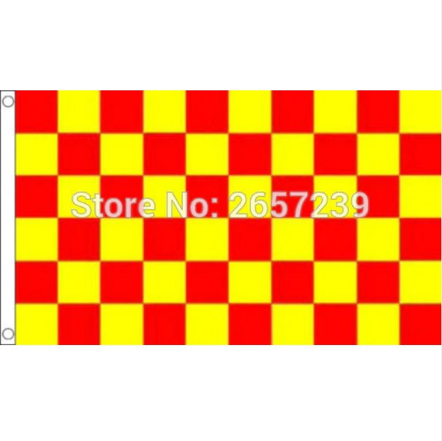 Red and Yellow Check Flag Checkered Banner 3x5FT 100D 150X90CM ...