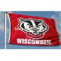 Wisconsin Badgers wordmark Flag 3x5FT NCAA banner 100D Polyester brass grommets custom,Free Shipping
