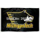 Michigan Tech University Huskies Flag 3x5FT NCAA banner 100D Polyester brass grommets custom66