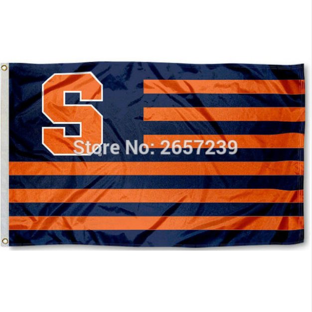 Syracuse University Orange Striped Flag 3x5FT NCAA banner 100D Polyester brass grommets custom