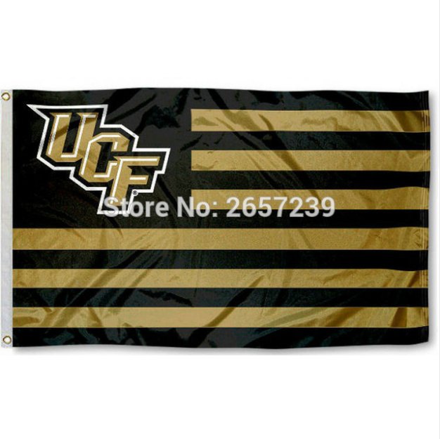 UCF Knights Stripes Nation Flag 3x5FT NCAA banner 150X90CM 100D Polyester brass grommets custom