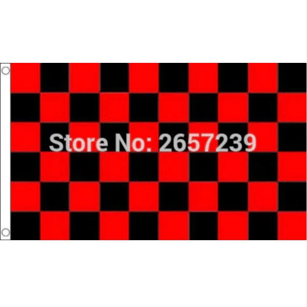 Black and red Check Flag Checkered Banner 3x5FT 100D 150X90CM Polyester brass grommets custom