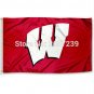 UW Wisconsin Badgers University Flag 3x5FT NCAA banner 100D Polyester brass grommets custom66