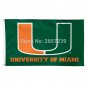 NCAA Miami Hurricanes U green flag 3x5ft banner 100D 150X90CM Polyester brass grommets custom