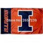 Illinois Fighting Illini Flag 3x5FT NCAA banner 100D Polyester brass grommets custom66,free shipping