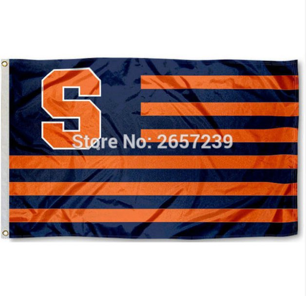 Syracuse University Orange Striped Flag 3x5FT NCAA banner 100D Polyester brass grommets custom flag