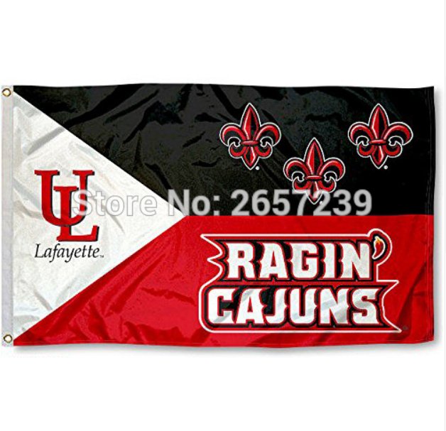UL Lafayette Rajun Cajuns Flag 3x5FT NCAA banner 100D Polyester brass grommets custom66