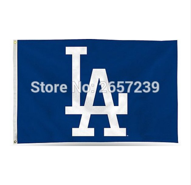 3x5FT MLB banner 100D Polyester Los Angeles Dodgers LA wordmark Flag brass grommets custom